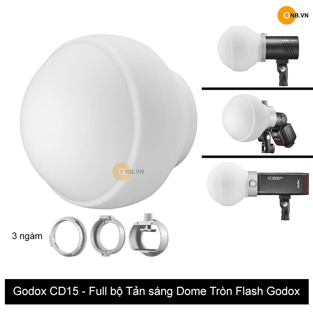 Godox CD15 - Tản Dome tròn Silicon Flash Godox kèm ngàm