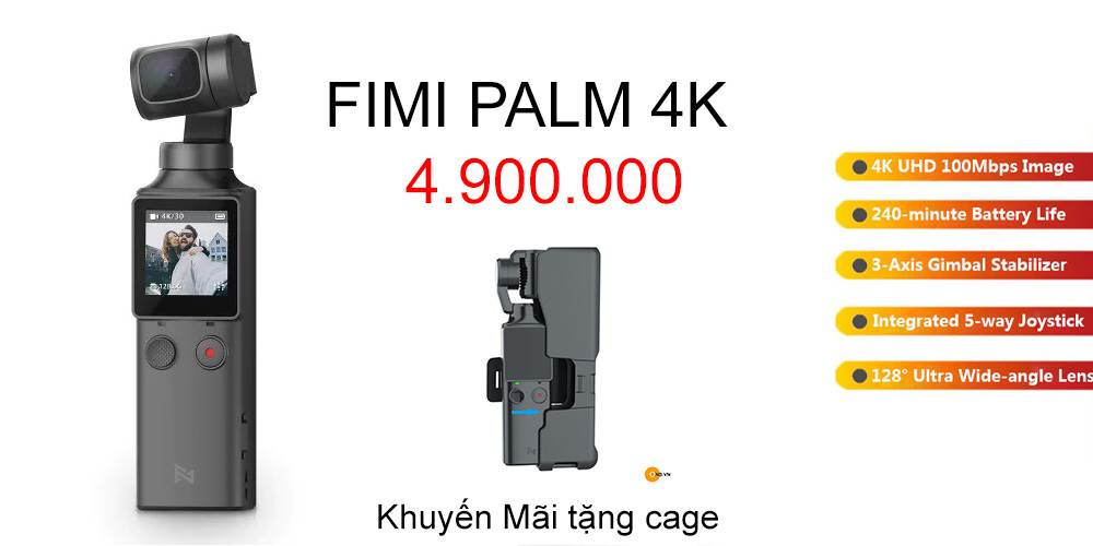 FIMI PALM 4K Gimbal Camera nhỏ gọn chống rung, góc rộng