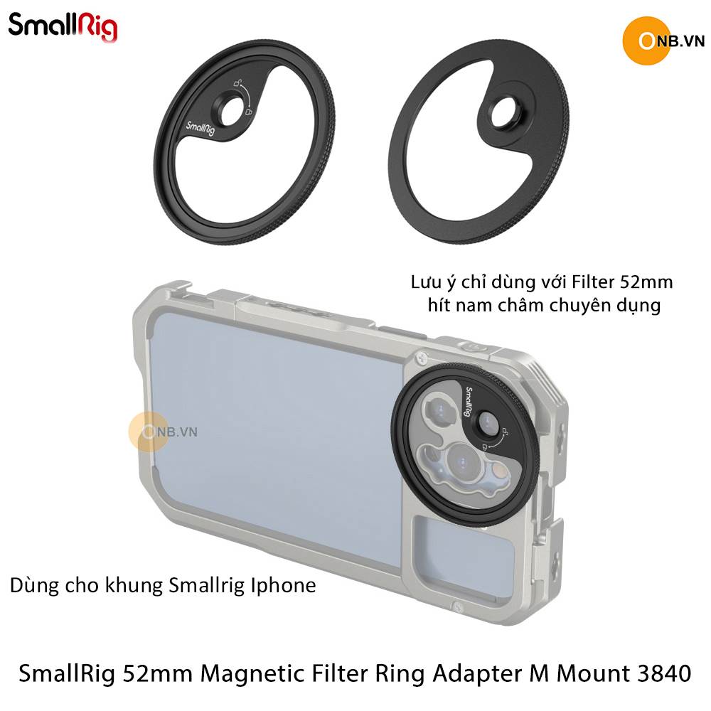 SmallRig 52mm Magnetic Filter Ring Adapter M Mount 3840b