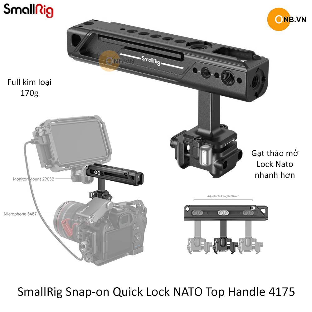 SmallRig Snap-on Quick Lock NATO Top Handle 4175