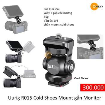 Uurig R015 Cold shoes gắn Monitor đầu ốc 1/4