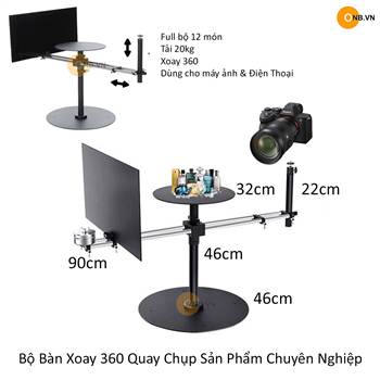 Bộ Bàn Xoay 360 Quay Chụp Sản Phẩm Chuyên Nghiệp