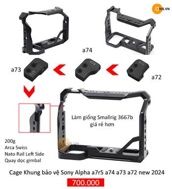 Cage Khung bảo vệ Sony Alpha a7r5 a74 a73 a72 mới 2024