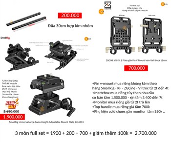 Combo báo giá Full set Base Plate Pin V mount