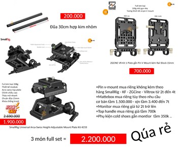 Combo báo giá Full set Base Plate Pin V mount