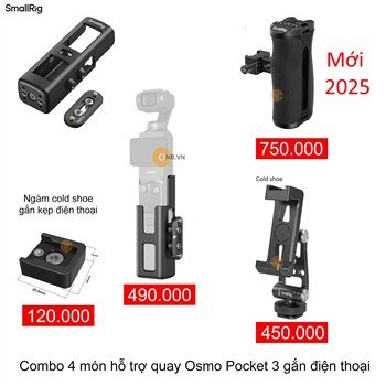 Combo 4 món hỗ trợ quay Osmo Pocket 3 gắn điện thoại