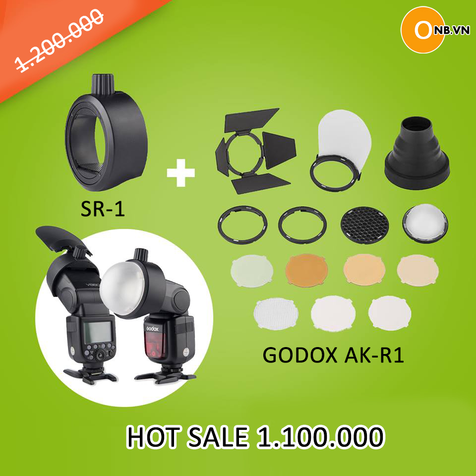 Flash sale bộ tản sáng Godox AK-R1 kèm ngàm chỉ còn 1.000.000