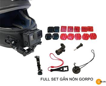 Full set bộ gắn nón Fullface Gopro 10 9 - Osmo Action