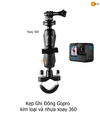 Gopro Kẹp Ghi Đông xe đạp xe máy PKL xoay 360 kim loại + nhựa