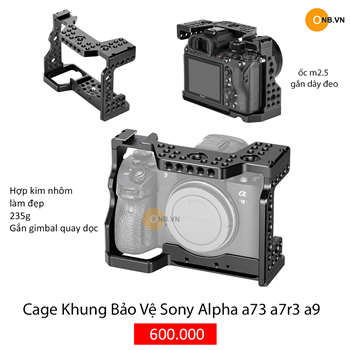 Cage Khung bảo vệ Sony Alpha a73 a7r3 hỗ trợ quay dọc
