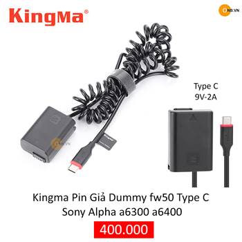 Kingma Pin Giả Dummy FW50 - Type C cho Sony Alpha a6xx