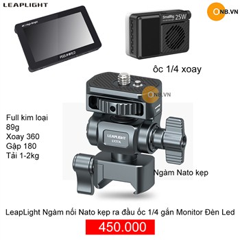 LeapLight Ngàm nối Nato kẹp ra đầu ốc 1/4 gắn Monitor Đèn Led