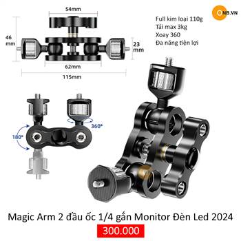 Magic Arm Thanh nối Double Ballhead 2 đầu 1/4 xoay 360