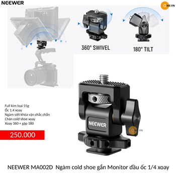 NEEWER MA002D  Ngàm cold shoe gắn Monitor đầu ốc 1/4 xoay