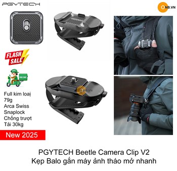 PGYTECH Beetle Camera Clip V2 Kẹp Balo gắn máy ảnh tháo mở nhanh