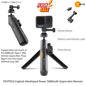 PGYTECH Caplock Mantispod Power 5000mAh Gopro kèm Remote