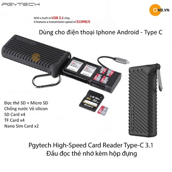 PGYTECH High-Speed Reader Card Type-C 3.1 - Đầu đọc thẻ nhớ