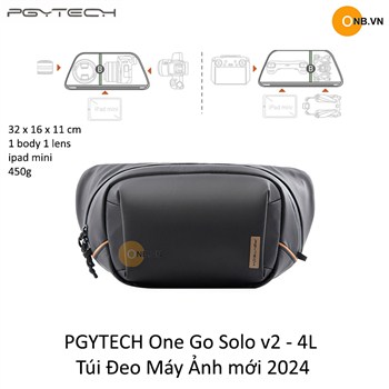 PGYTECH One Go Solo v2 - 4L Túi Đeo Máy Ảnh mới 2024