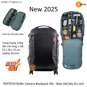 PGYTECH Roller Camera Backpack 30L - Balo Vali kéo Du Lịch