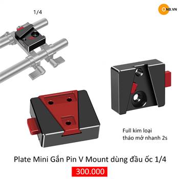 Plate Mini gắn Pin V Mount - 1 ốc 1/4