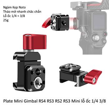 Plate Mini Gimbal RS4 RS3 RS2 lỗ ốc 1/4 3/8 ngàm kẹp Clamp Nato 2025