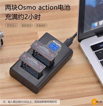 Sạc Pin cho Osmo Action, sạc đôi kingma nhỏ gọn tiện lợi