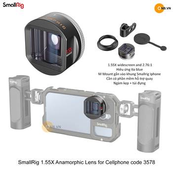 SmallRig 1.55X Anamorphic Lens - chuẩn Cinematic cho Iphone 3578
