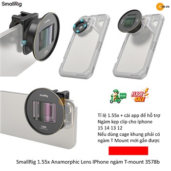 SmallRig 1.55x Anamorphic Lens IPhone ngàm T-mount 3578b