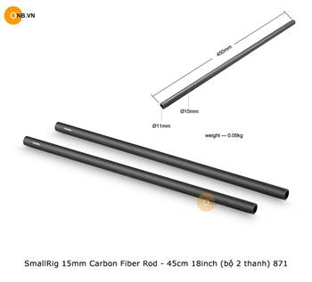 SmallRig 15mm Carbon Fiber Rod - 45cm 18inch ( bộ 2 thanh) 871