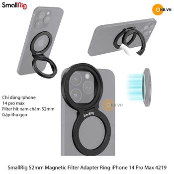 SmallRig 52mm Magnetic Filter Adapter Ring iPhone 14 Pro Max 4219