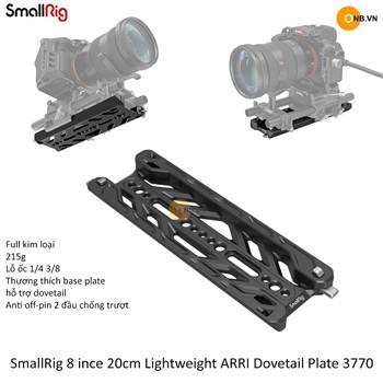 SmallRig 8 ince 20cm Lightweight ARRI Dovetail Plate 3770