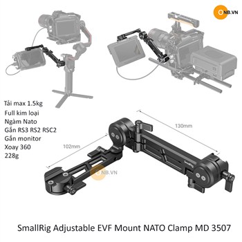 SmallRig Adjustable EVF Mount NATO Clamp Gắn Monitor 3507