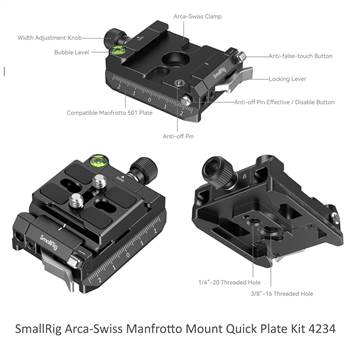 SmallRig Arca-Swiss  Manfrotto Compatible Mount Plate Kit 4234