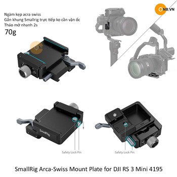 SmallRig Arca-Swiss Mount Plate DJI RS3 Mini 4195