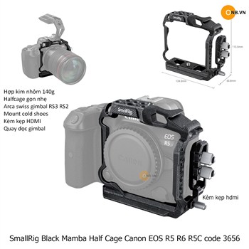 SmallRig Black Mamba Half Cage Canon EOS R5 R6 R5C code 3656