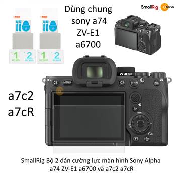 SmallRig 2 dán cường lực màn hình Sony Alpha a74 ZV-E1 a6700 3750