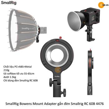 SmallRig Bowens Mount Adapter gắn đèn Smallrig RC 60B 4476