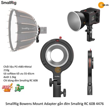 SmallRig Bowens Mount Adapter gắn đèn Smallrig RC 60B 4476