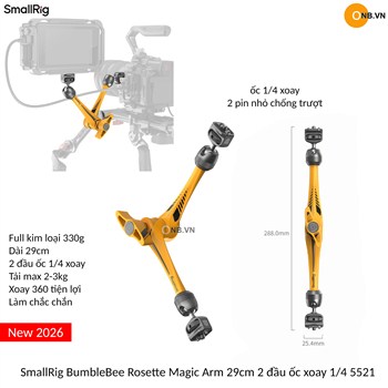SmallRig BumbleBee Edition Rosette Magic Arm 29cm 2 đầu ốc xoay 1/4 5521