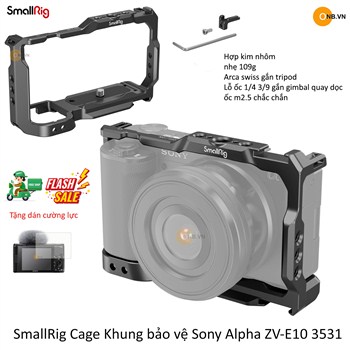 SmallRig Cage Khung bảo vệ Sony Alpha ZV-E10 3531b new 2025
