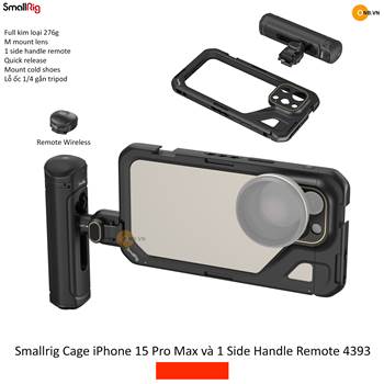 Smallrig Cage iPhone 15 Pro Max with 1 Side Handle Remote 4393