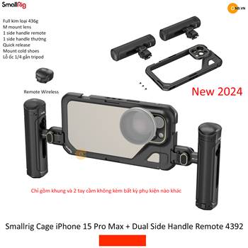 Smallrig Cage iPhone 15 Pro Max with Dual Handle Remote 4392
