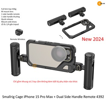 SmallRig Cage iPhone 15 Pro Max with Dual Handle Remote 4392
