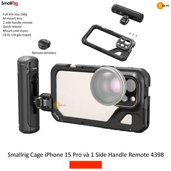 Smallrig Cage iPhone 15 Pro with 1 Side Handle Remote 4398