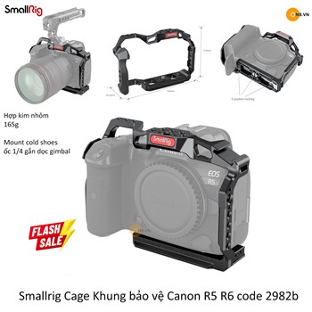 Smallrig Cage Khung bảo vệ Canon R5 R6 2982b