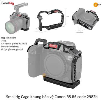 Smallrig Cage Khung bảo vệ Canon R5 R6 code 2982b