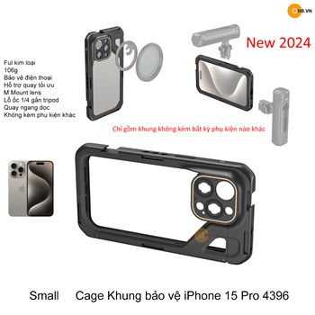 SmallRig Cage Khung bảo vệ iPhone 15 Pro 4396b kèm adapter 67mm