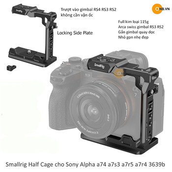 SmallRig Camera Half Cage Sony Alpha a74 a7s3 a7r5 a7r4 a1 3639