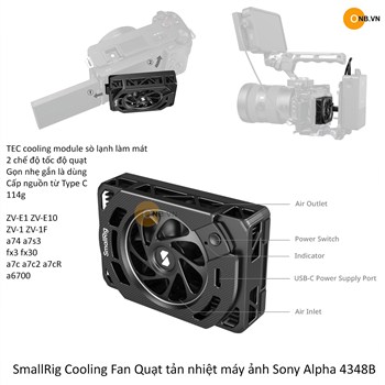 SmallRig Cooling Fan Quạt tản nhiệt máy ảnh Sony Alpha 4348B