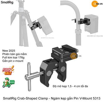 SmallRig Crab-Shaped Clamp - Ngàm kẹp gắn Pin V-Mount 5313